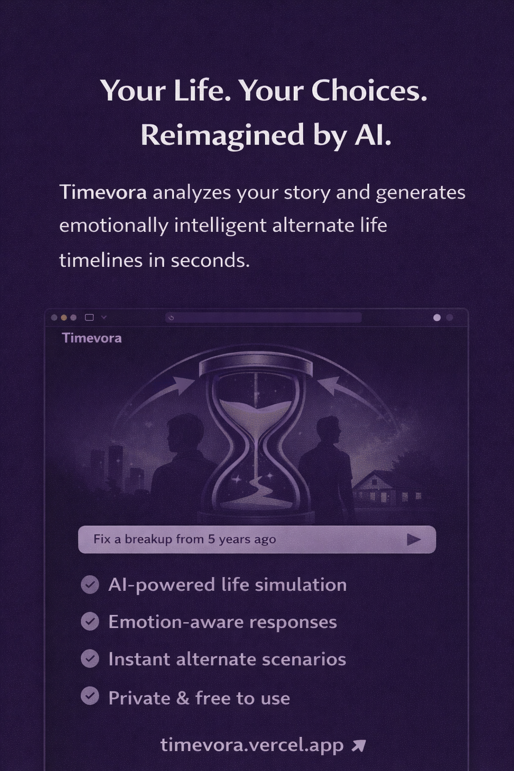 Timevora  - Main product screenshot demonstrating key features and user interface