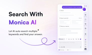مونيكا مساعدة الذكاء الاصطناعي تحسين تجربة البحث باستخدام تقنية الذكاء الاصطناعي المتقدمة.