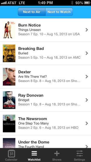 Follow Shows for iPhone gallery image