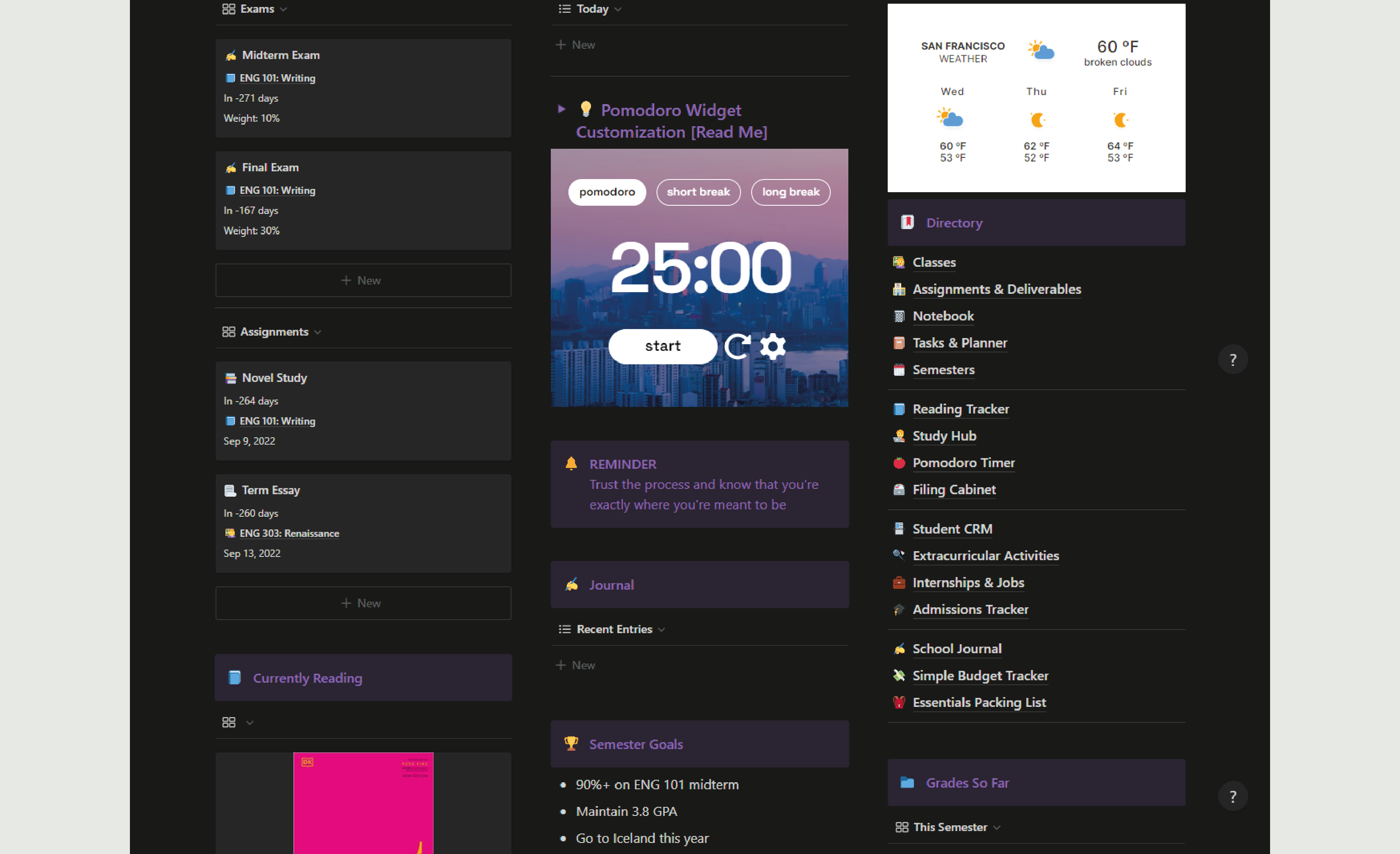 Student OS - Notion Dashboard media 3