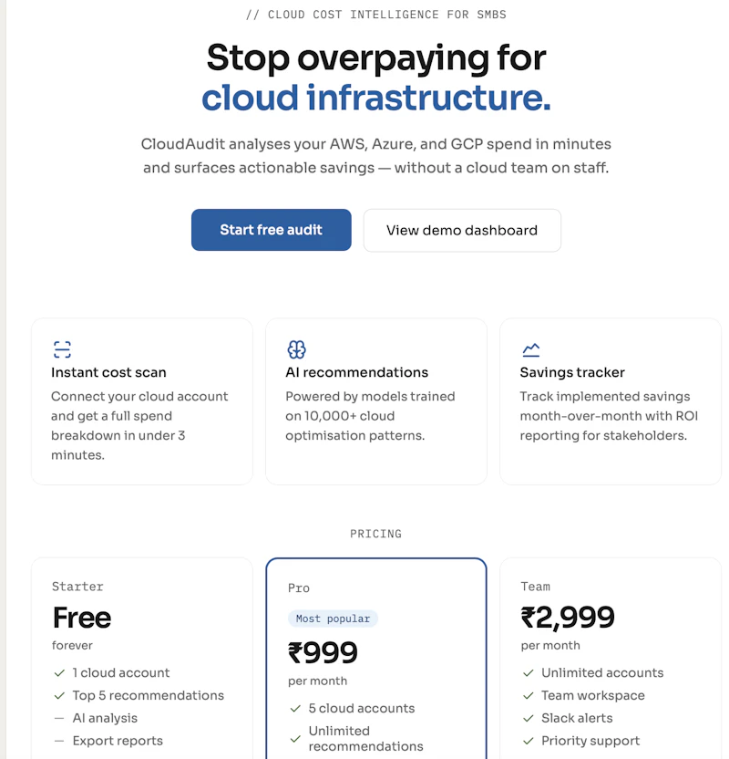 CloudAudit screenshot 1