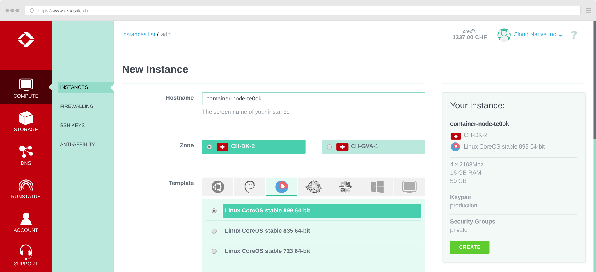 Mega and Titan VM instances on Exoscale gallery image