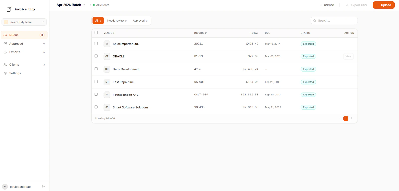 Invoice Tidy screenshot 3