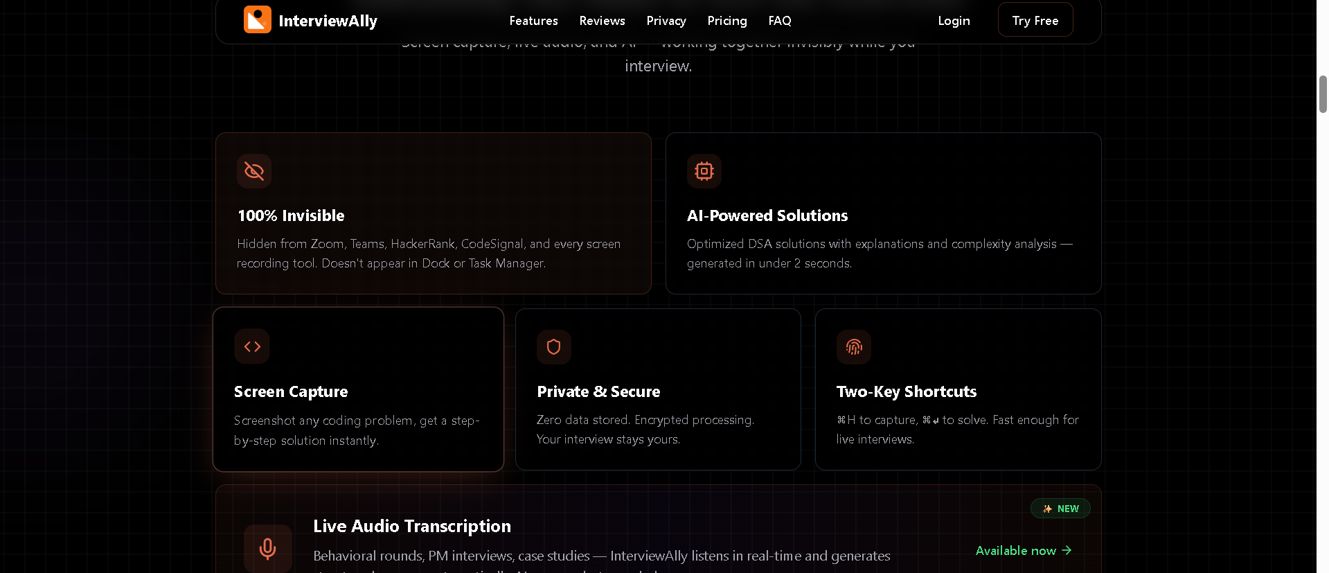 InterviewAlly - Screenshot 3 showing product features and functionality