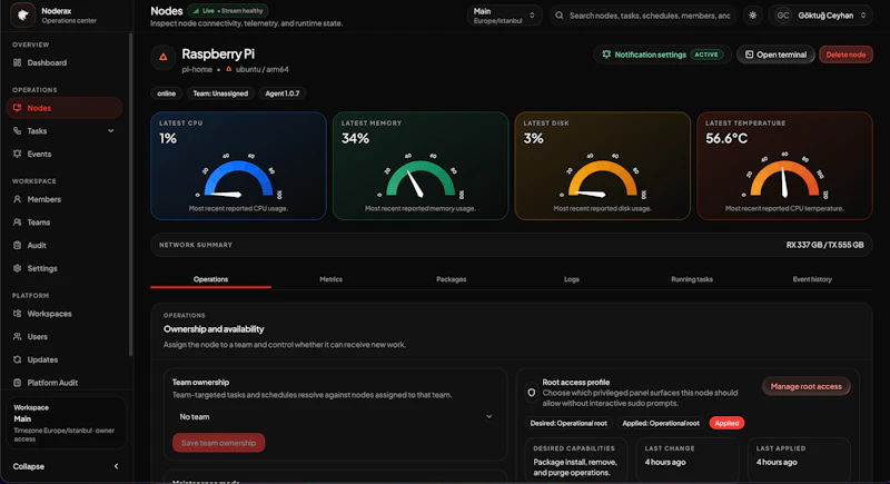 Noderax — Infrastructure Control Plane screenshot 3