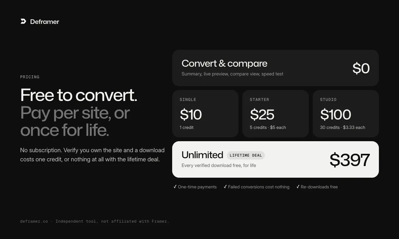 Deframer: Framer to Code Converter gallery image