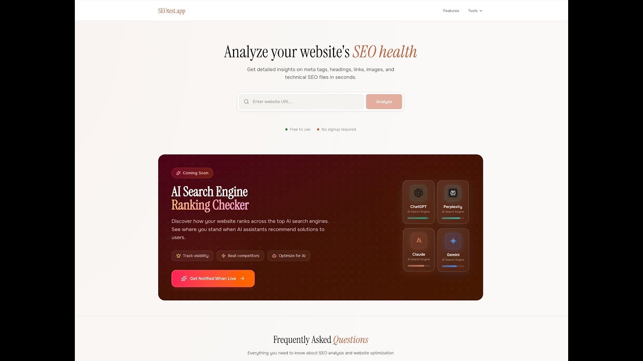 SEOtest — Free On‑Page Audits + Tools gallery image