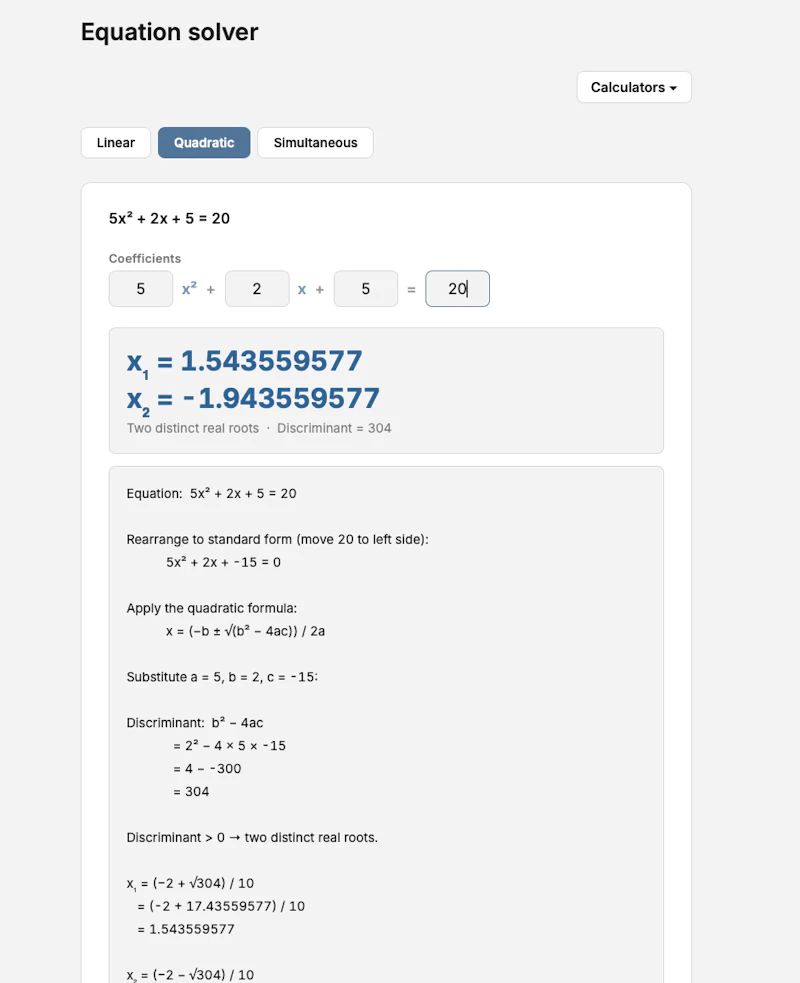 Simplicalcs — Simple, Free Calculators screenshot 3