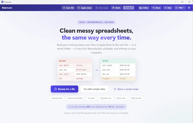 Turn spreadsheets into recipes screenshot 4