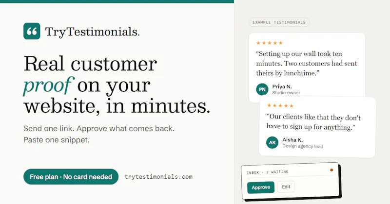 TryTestimonials screenshot 2