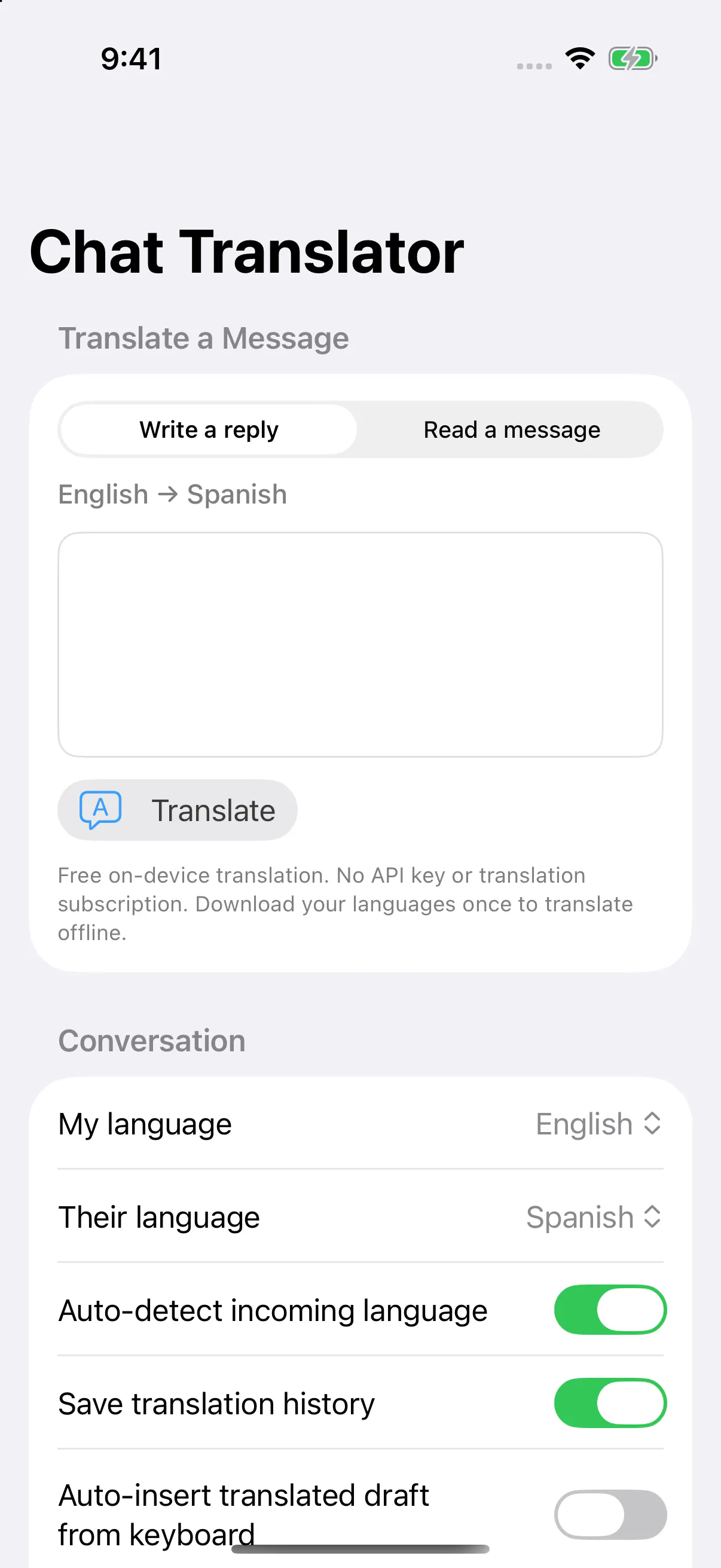 Chat messenger translator / 翻译 gallery image
