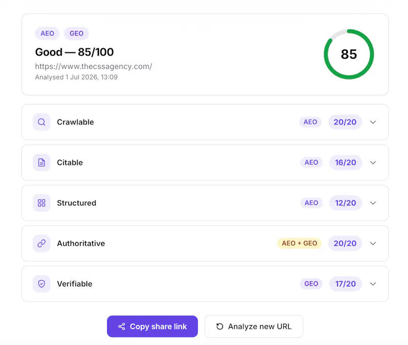 AEO & GEO Analyzer screenshot 3