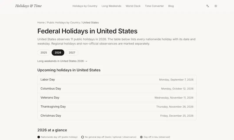 Holidays & Time screenshot 3