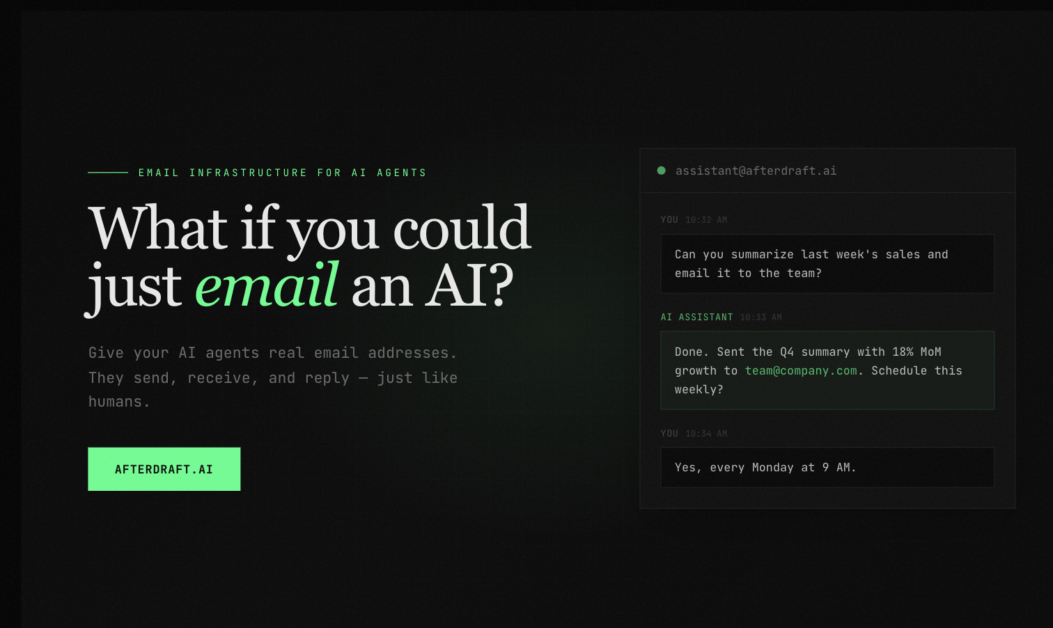 afterdraft - Main product screenshot demonstrating key features and user interface
