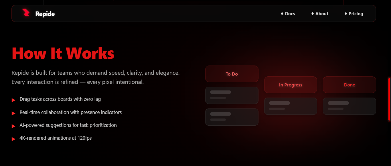 Repide - Screenshot 2 showing product features and functionality