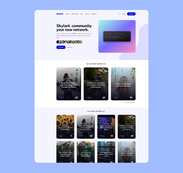 Ghost Blog Theme - Skylark