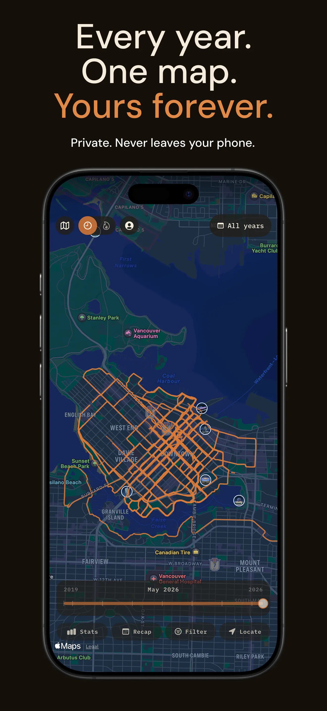 MoveMap: Lifetime GPS Heatmap gallery image