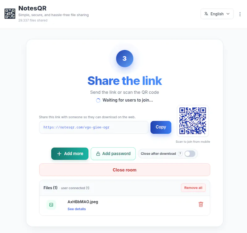 NotesQR - P2P file sharing screenshot 6