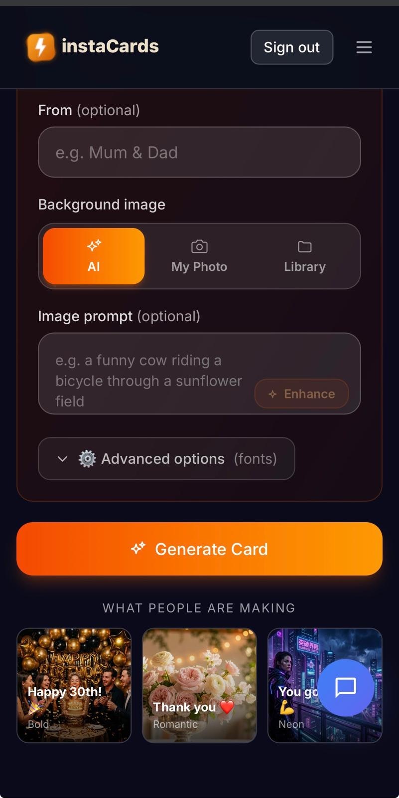 InstaCards gallery image