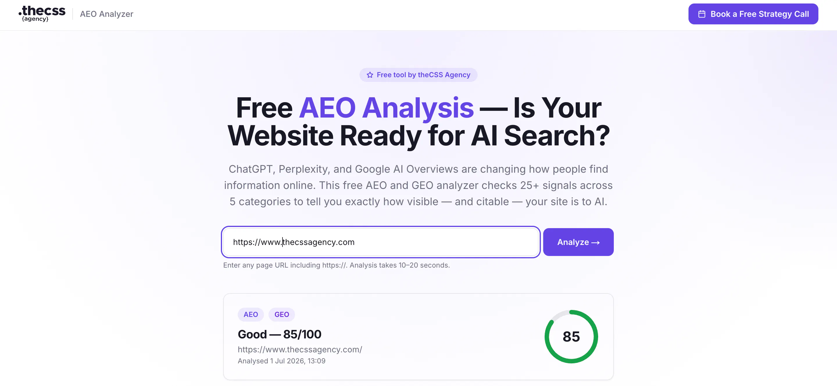 AEO & GEO Analyzer 截图