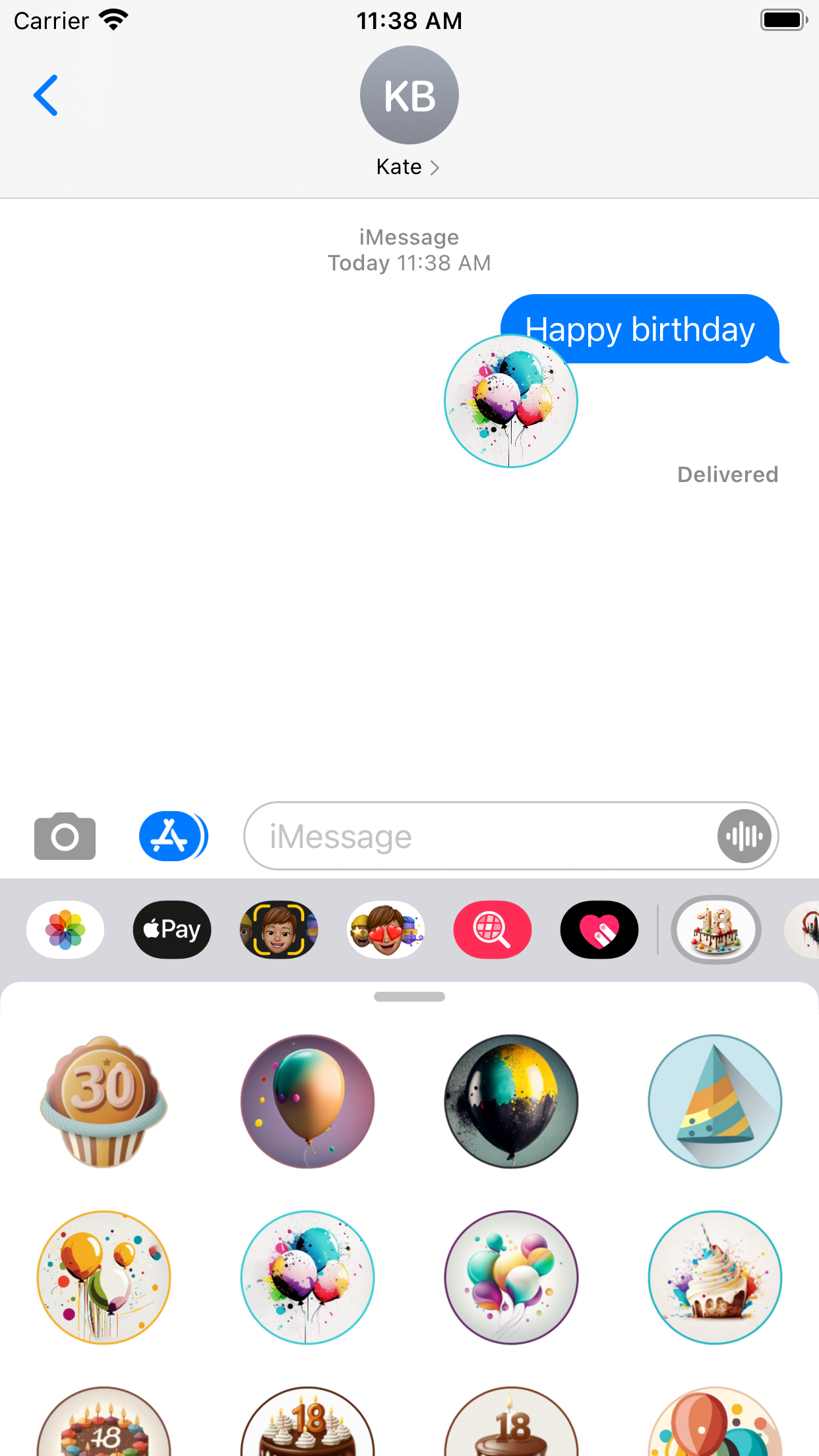 Média Joyeux anniversaire autocollants - anniversaire, autocollants, célébration, iMessage, autocollants iMessage 3