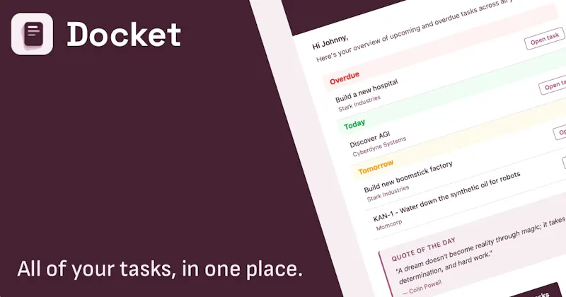 Docket screenshot 1