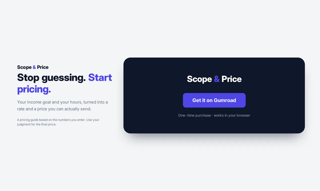 Freelance Scope & Pricing Calculator gallery image