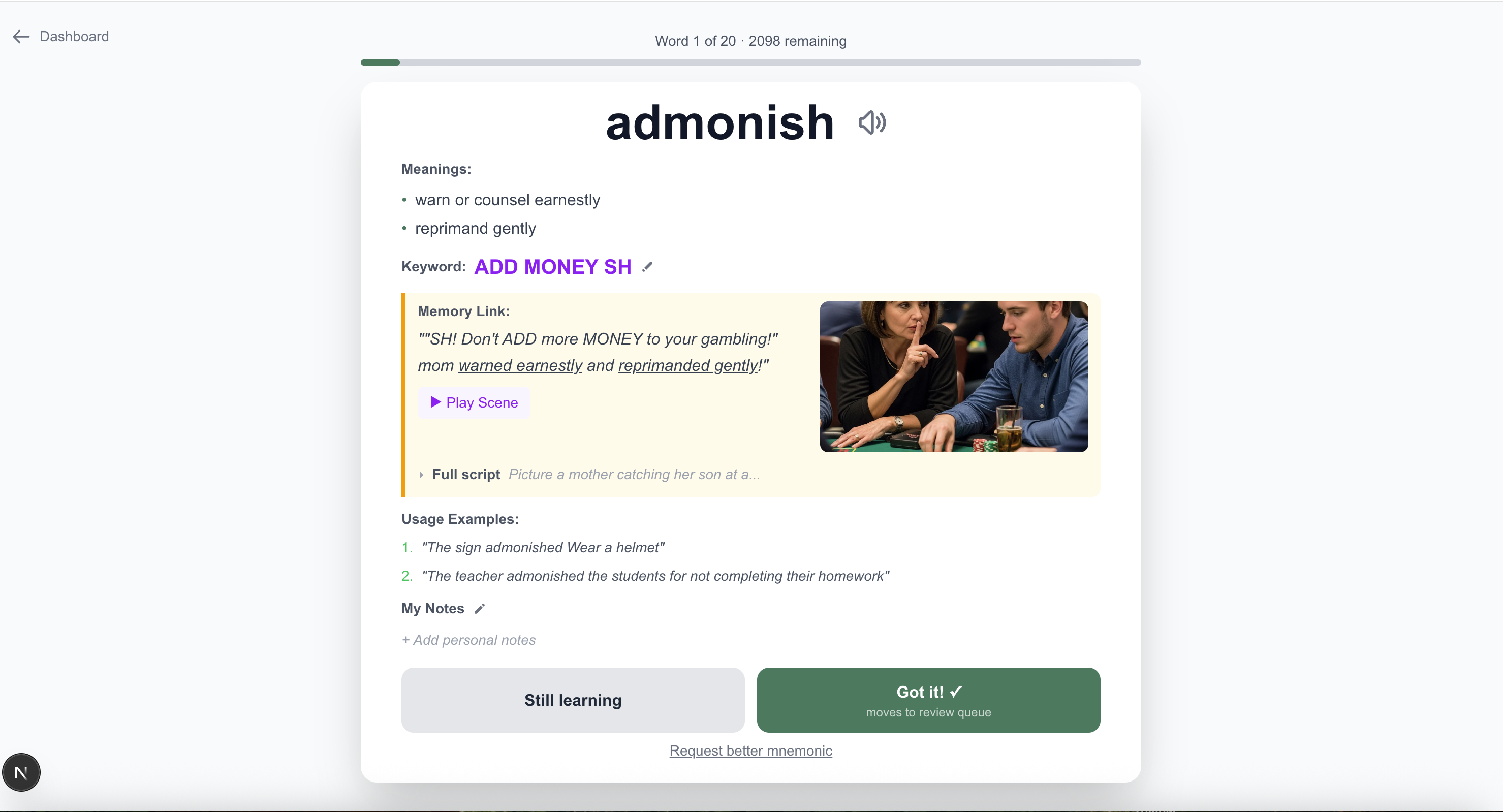 VocabularyFast - Screenshot 2 showing product features and functionality