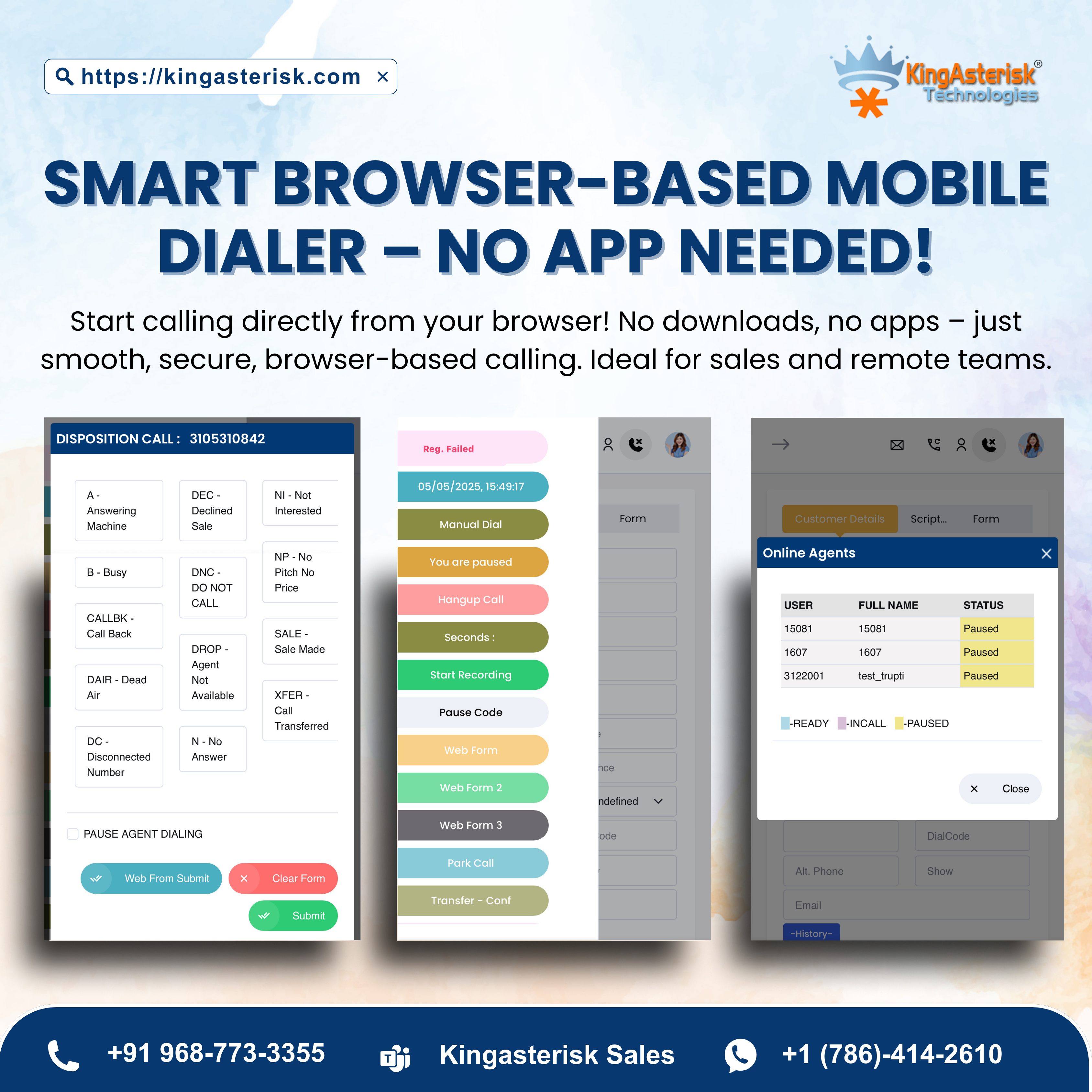 وسائط دالر المحمول القائم على المتصفح - متصفح قائم على الهاتف المحمول للفرق البعيدة |kingasterisk 9