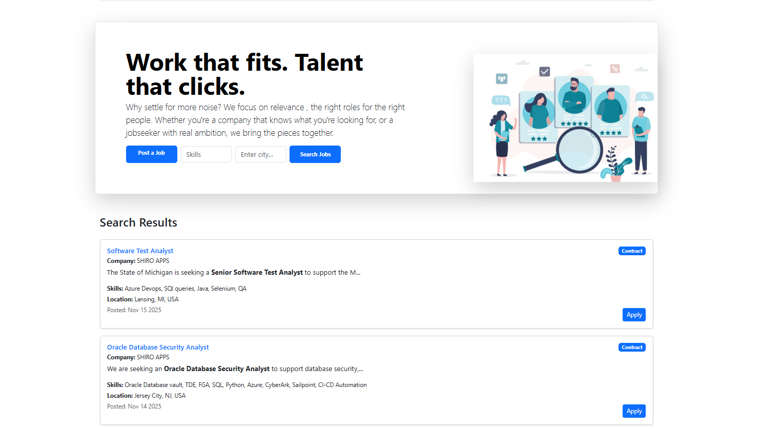 DFWITjobs - Screenshot 2 showing product features and functionality