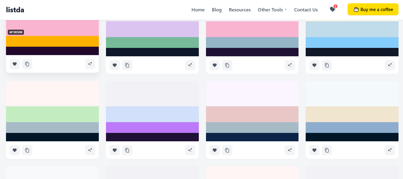 Listda | Free Color Palette Generator gallery image
