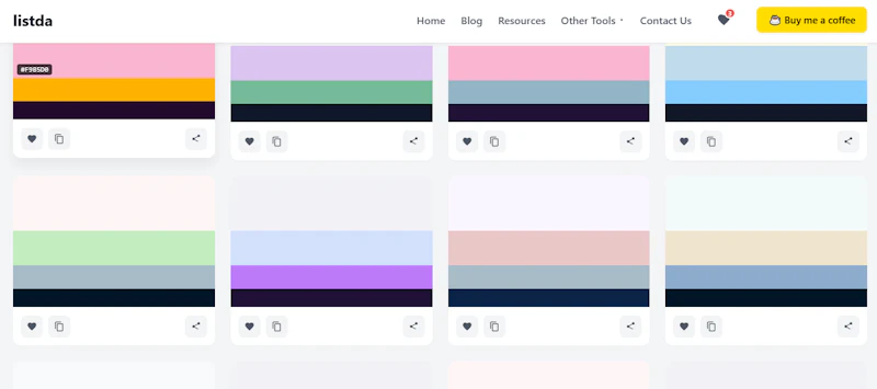 Listda | Free Color Palette Generator screenshot 2