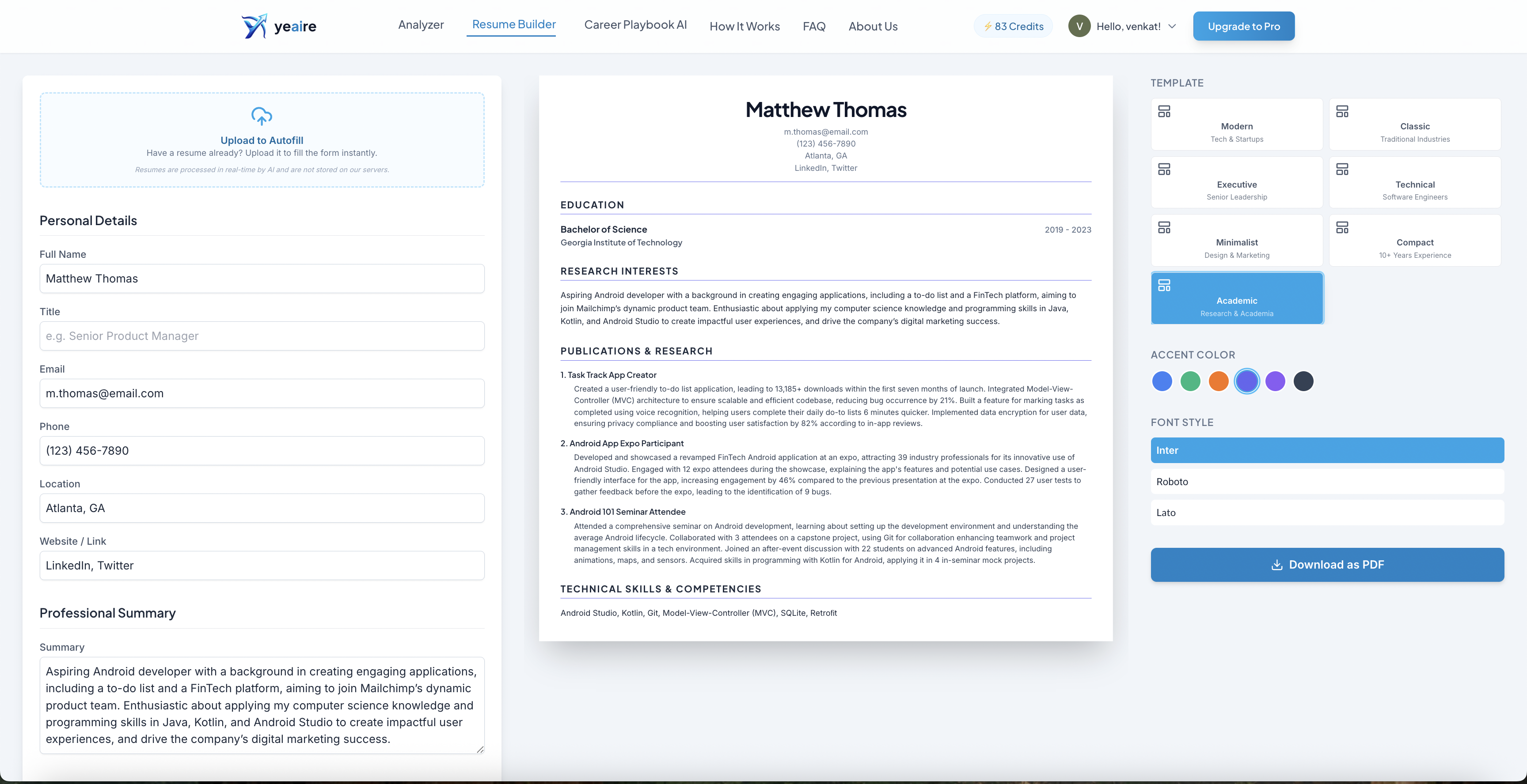 Yeaire - Screenshot 4 showing product features and functionality