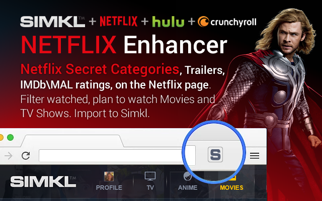 Enhancer for Netflix, Crunchyroll, with Simkl TV Tracker gallery image