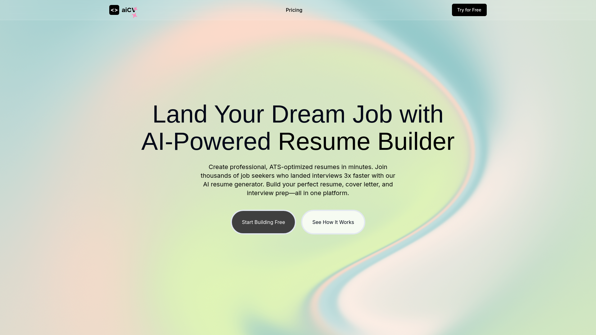aiCV - Main screenshot showing features and interface