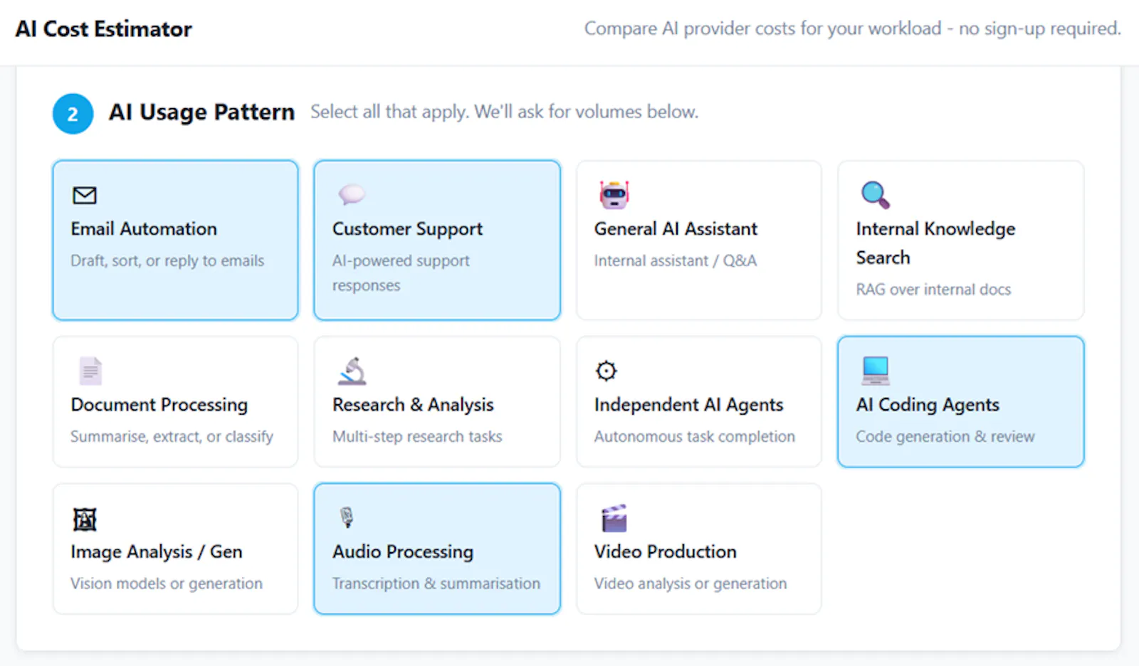 AI Cost Estimator screenshot 1