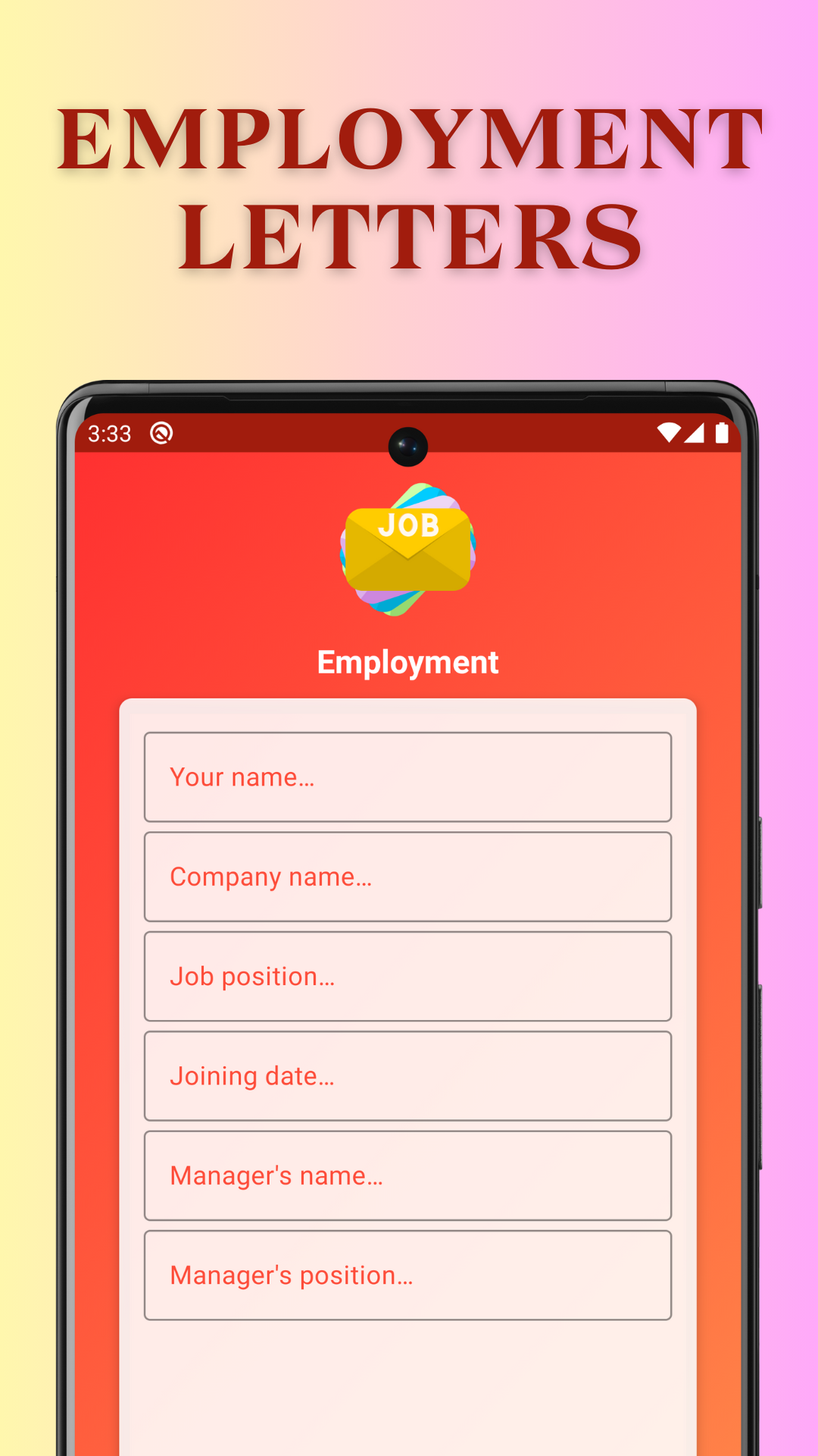 Android के लिए नौकरी पत्र जनरेटर - आसानी से अपने स्वयं के नौकरी पत्र उत्पन्न करें, जैसे नौकरी इस्तीफा मीडिया 3