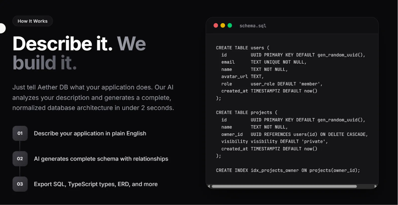 Aether DB screenshot 2