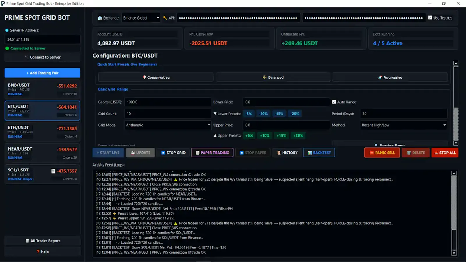 Prime Spot Grid Trading Bot screenshot 5
