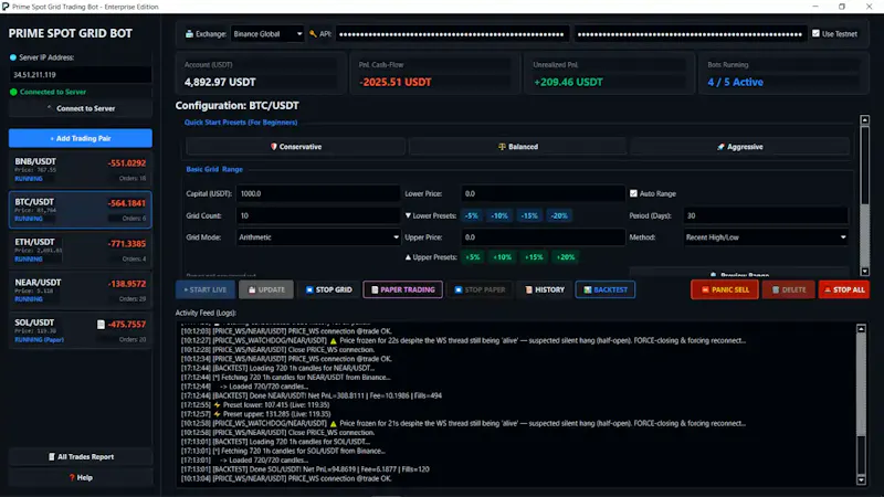 Prime Spot Grid Trading Bot screenshot 5