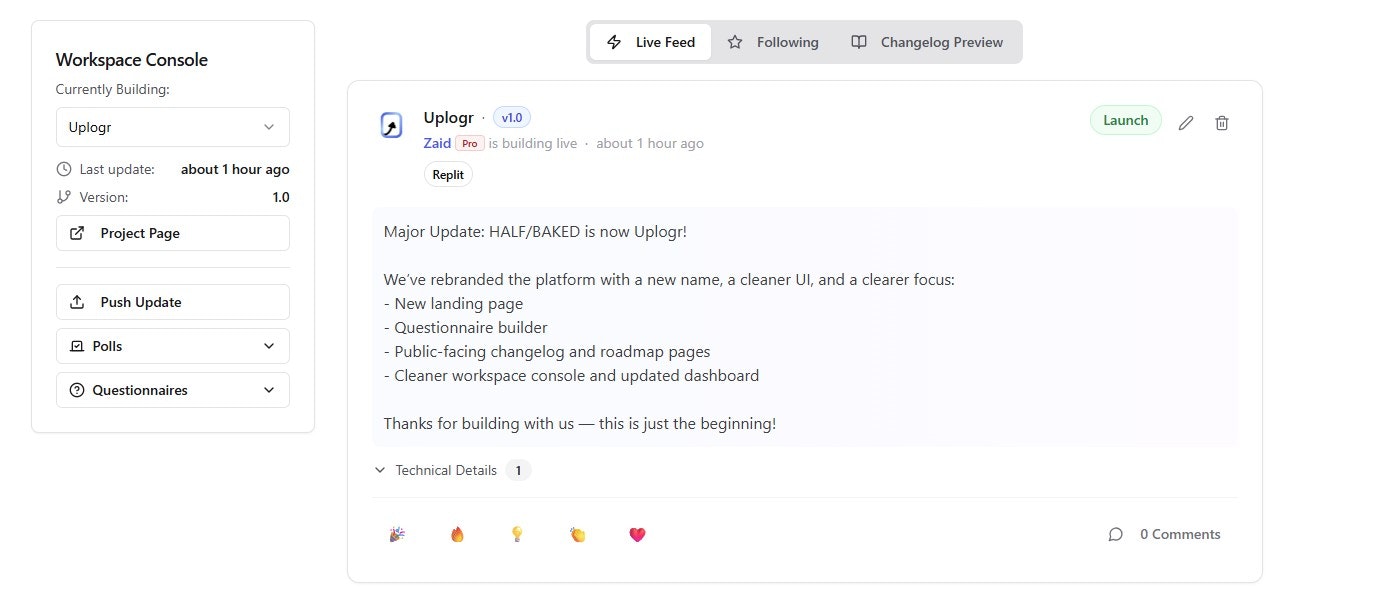 Media Uplogr - Alat changelog dan maklum balas sosial. 3
