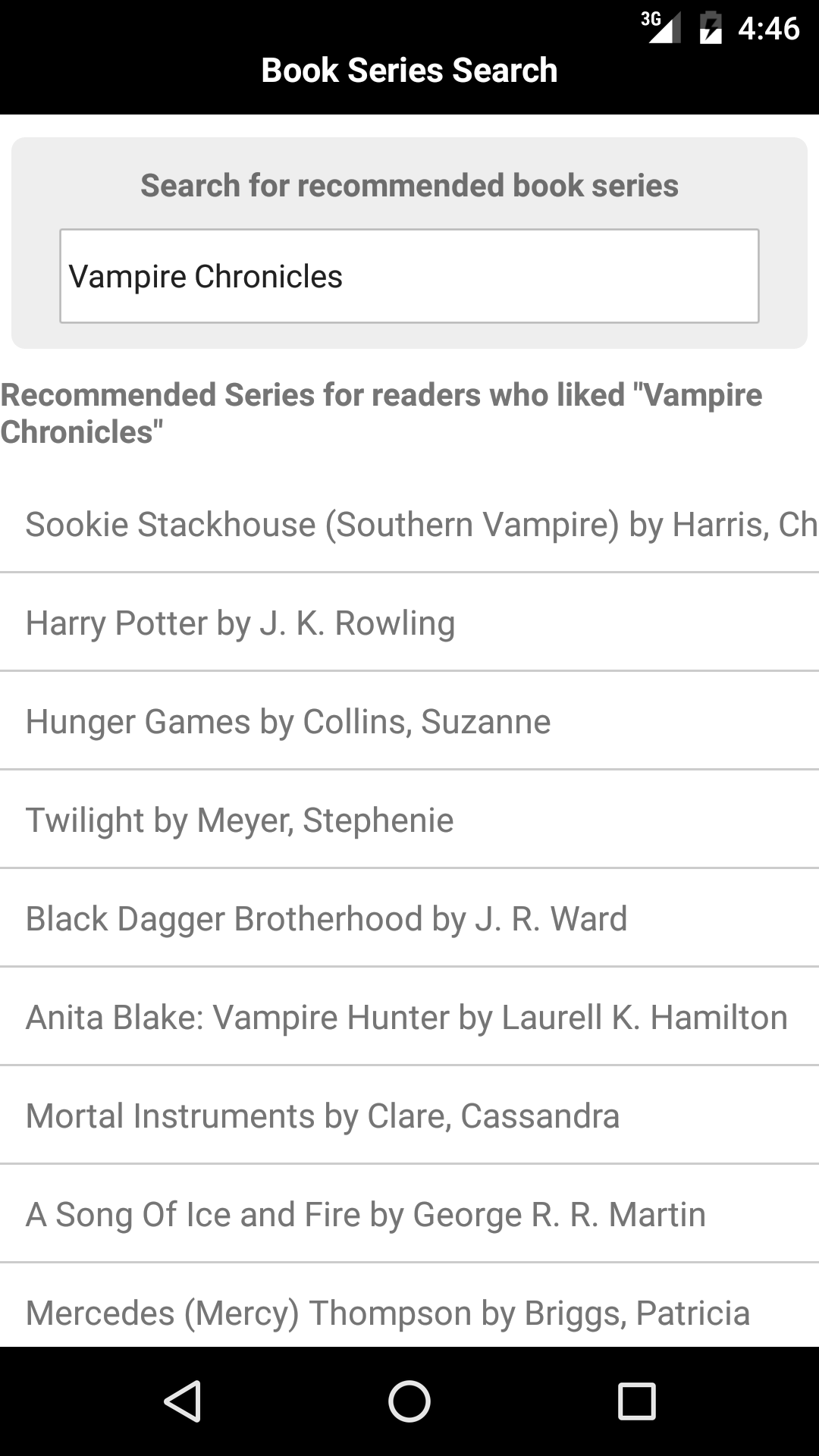 Book Series Recommendations App gallery image