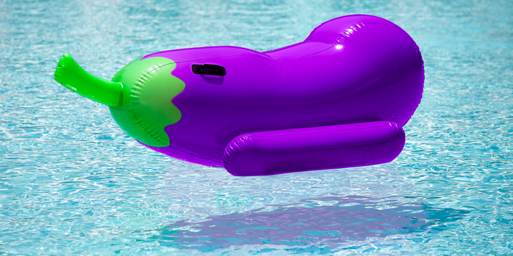 eggplant emoji pool float