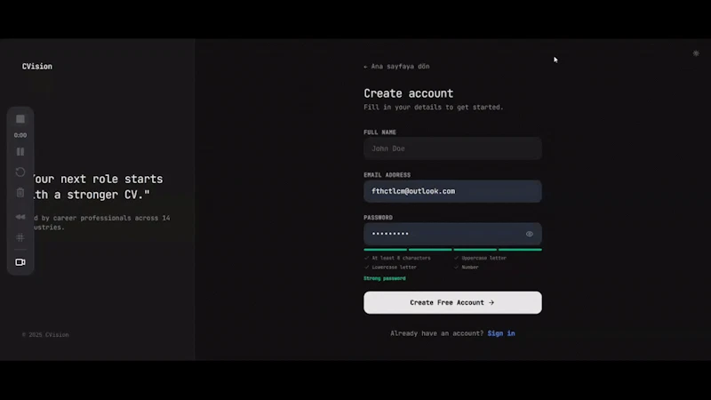 CVision screenshot 1 (video preview)