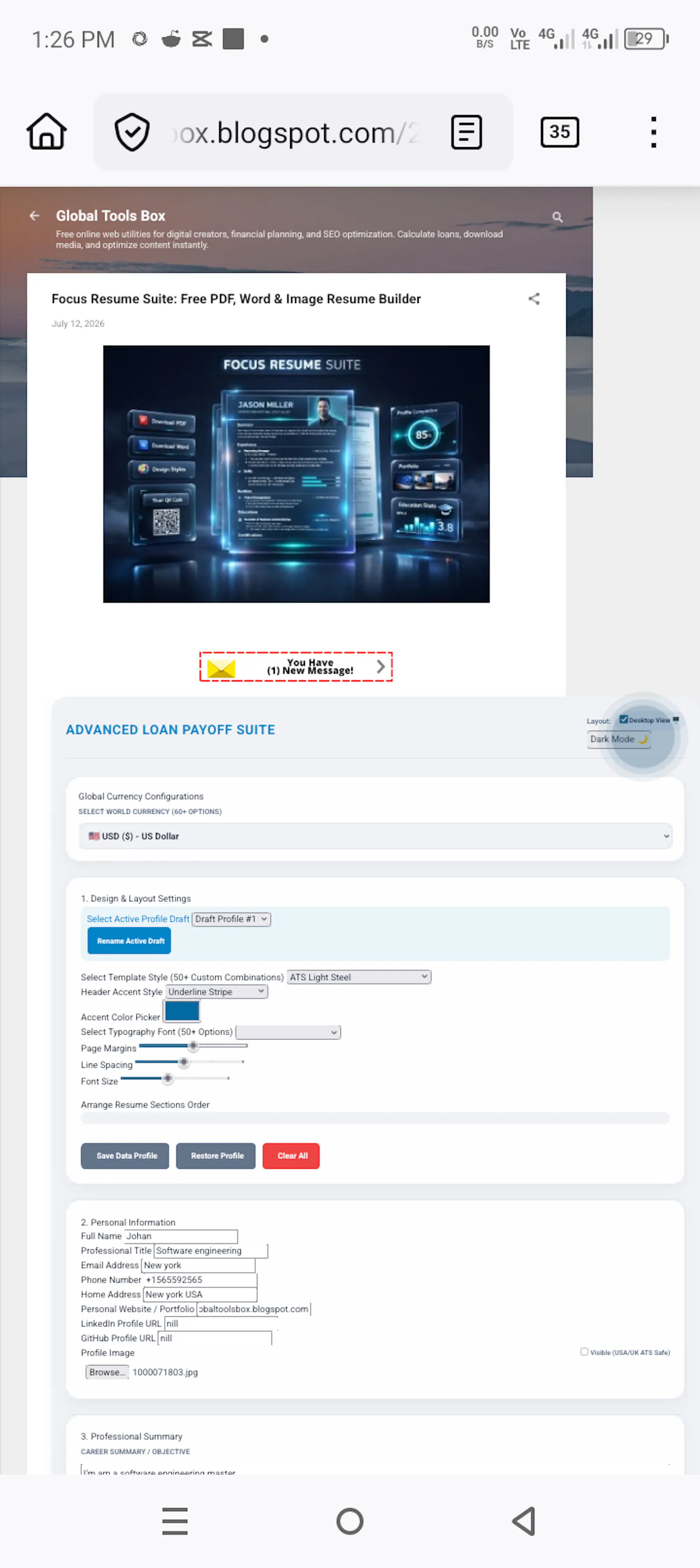 Focus Resume Suite screenshot 7