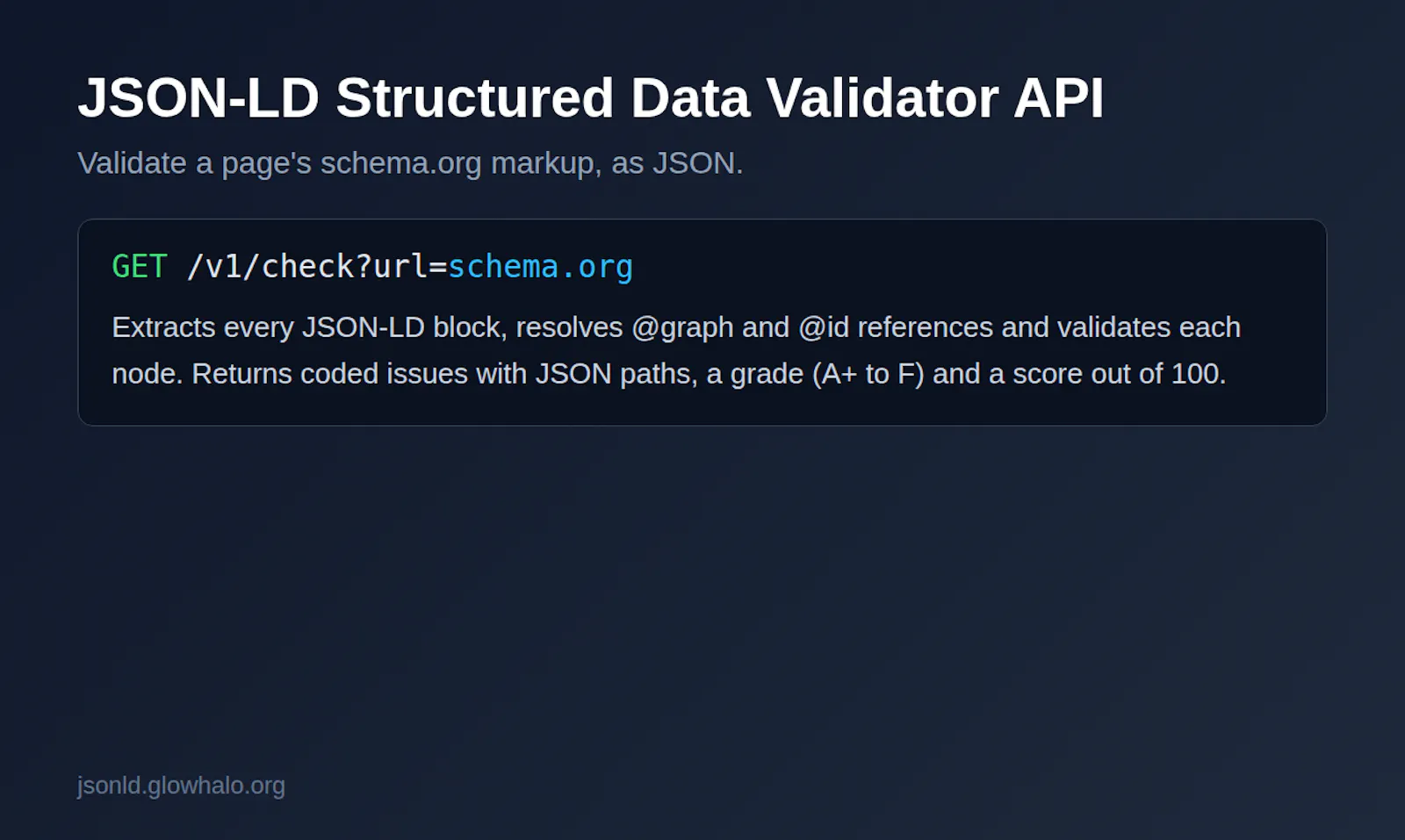 JSON-LD Structured Data Validator API screenshot 4