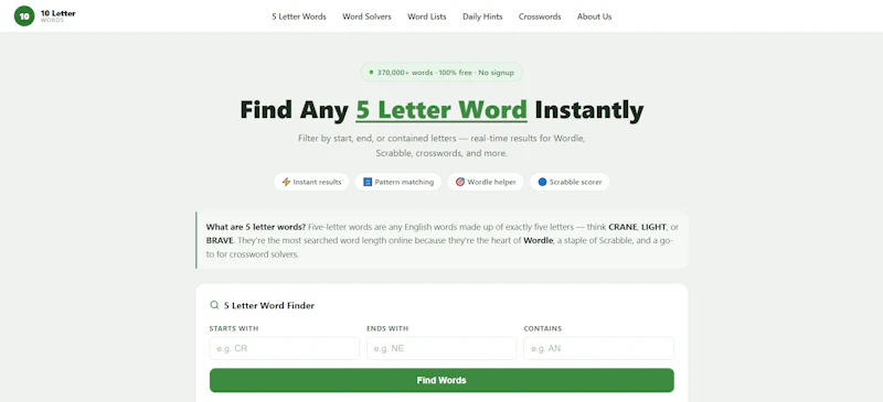 10LetterWords | Spelling Bee Solver screenshot 1