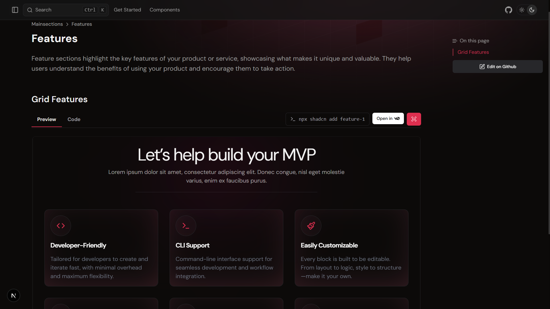 Mídia 3 de MVPBlocks - Os bloqueios da interface do usuário pré -construídos para enviar belos MVPs rapidamente.
