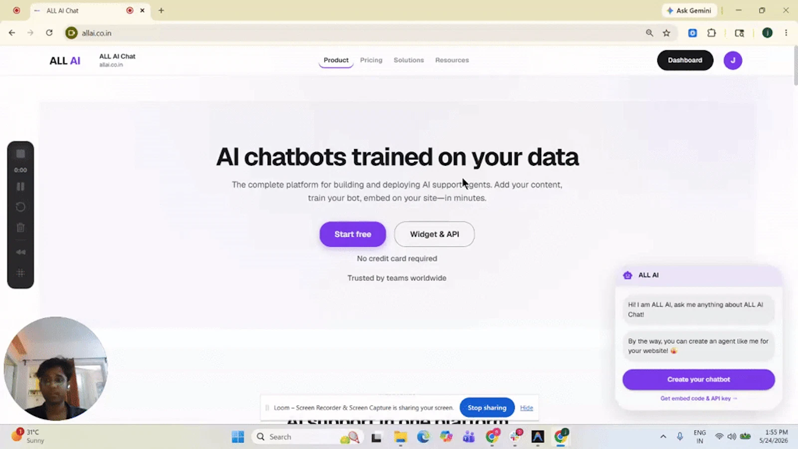 ALLAI Chat screenshot 1 (video preview)