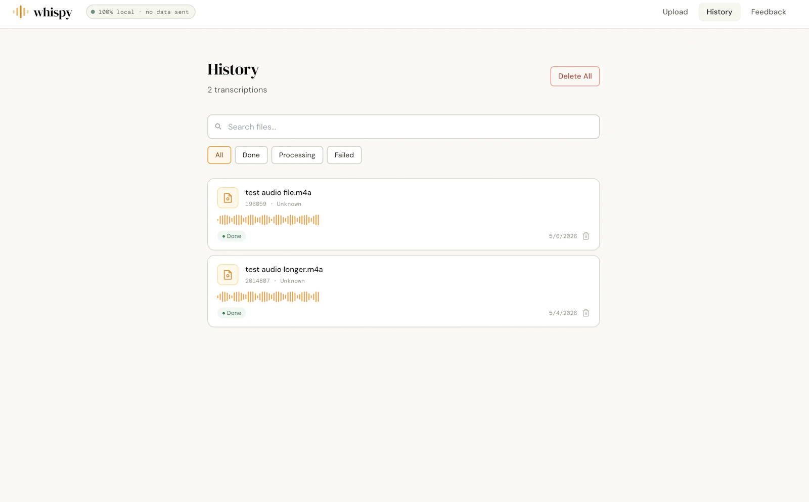 Whispy — Free Local Audio Transcription. screenshot 4